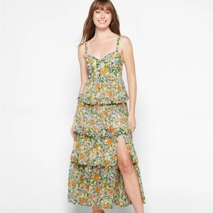 ASTR Midsummer Tiered Dress in Orange